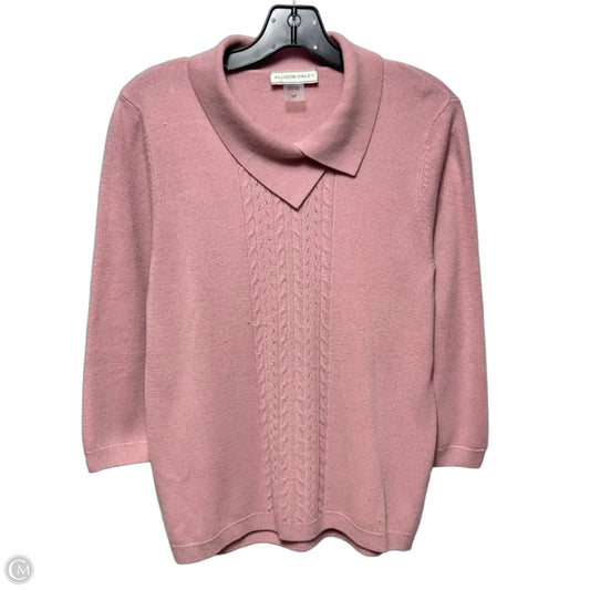 Collared Sweater By Allison Daley In Pink, Size: S