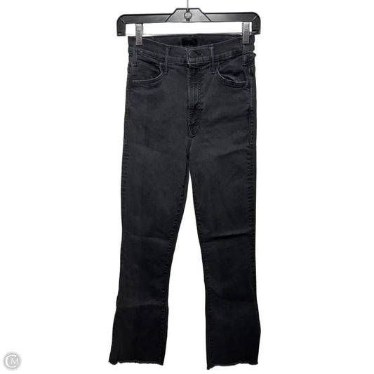 Hustler Ankle Fray Jeans Designer By Mother In Black Denim, Size: 0/25