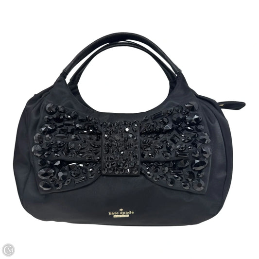 Bedazzled Bow Nylon Handbag Designer By Kate Spade, Size: Medium