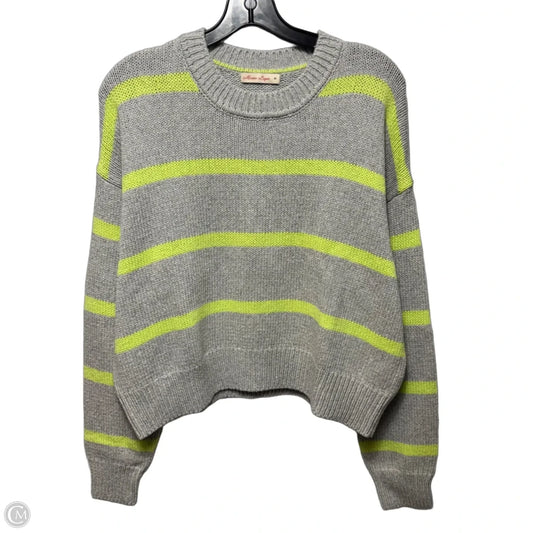 Wool & Cotton Sweater By Marine Layer In Grey & Yellow, Size: M