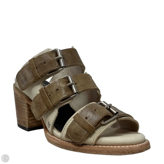 Quincy Block Heeled Sandals By Freebird In Cream, Size: 8