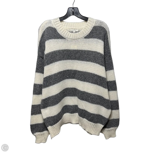 Anders Stripe Sweater By Z Supply In Classic Heather Gray Striped Pattern, Size: Xl