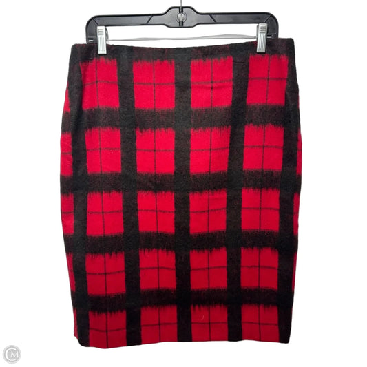 Wool Blend Skirt Midi By Talbots In Black & Red, Size: 10
