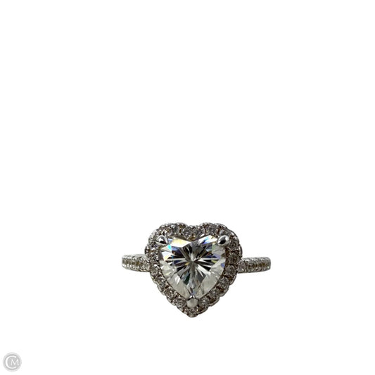 Sterling Silver Pavé Heart Halo Engagement Ring By Neo Nova, Size: 7