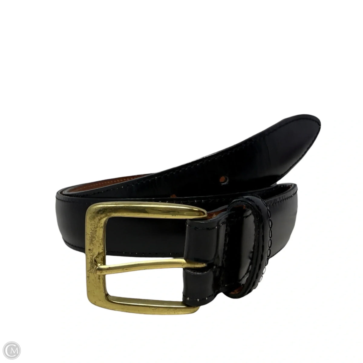 Full Grain & Split Leather Belt With Solid Brass Buckle, Size: Xlarge