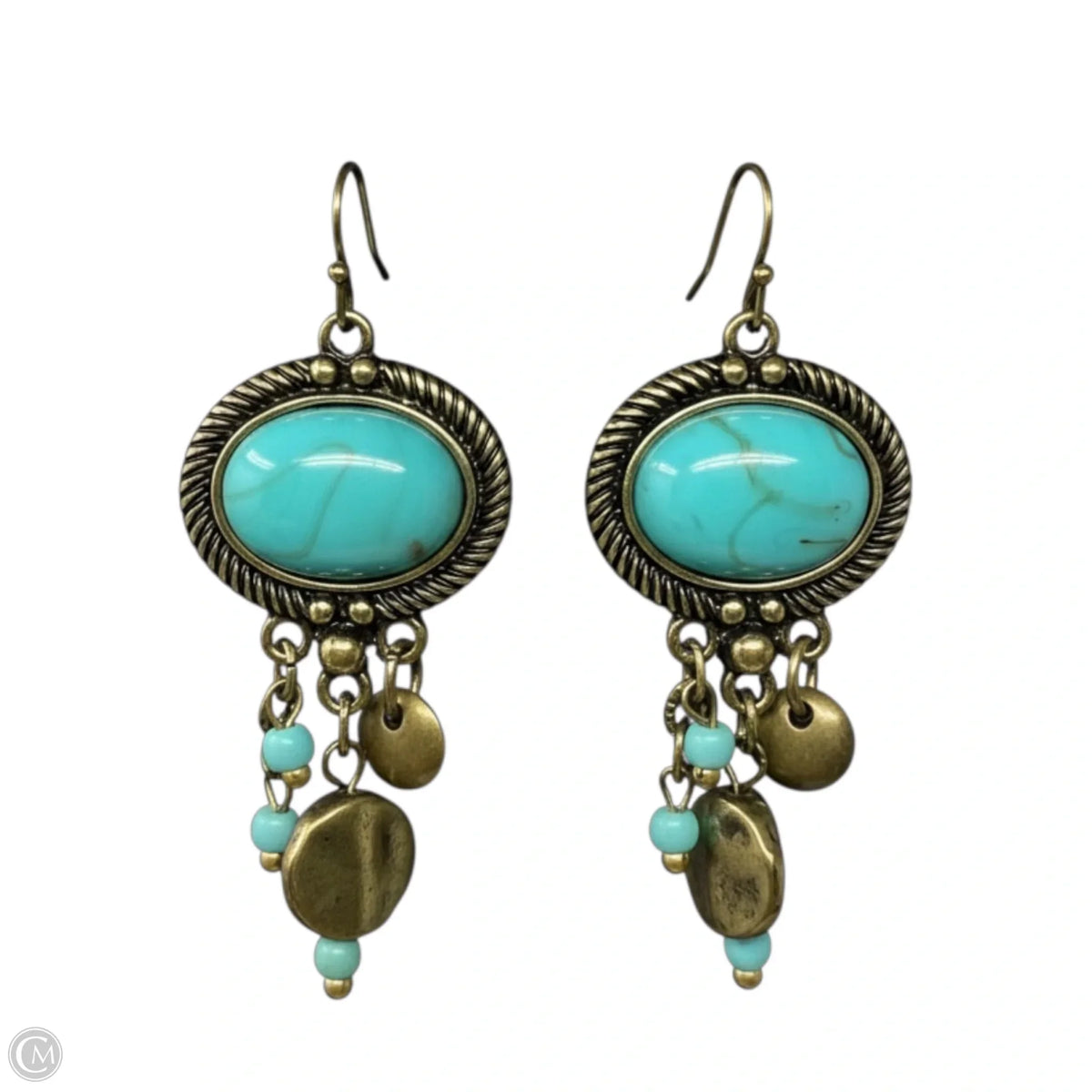 Faux Turquoise Dangle Earrings By Chicos