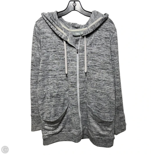 Zip Athletic Top Long Sleeve Hoodie By Athleta In Grey, Size: M