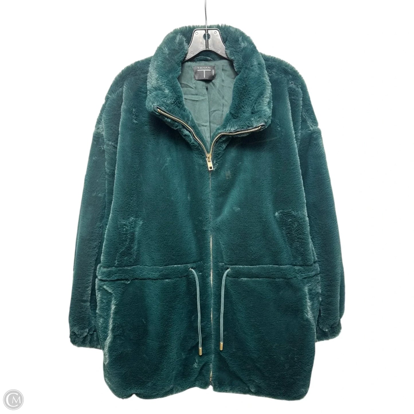 Jacket Faux Fur & Sherpa By Tahari In Green, Size: 2x