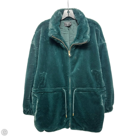 Jacket Faux Fur & Sherpa By Tahari In Green, Size: 2x