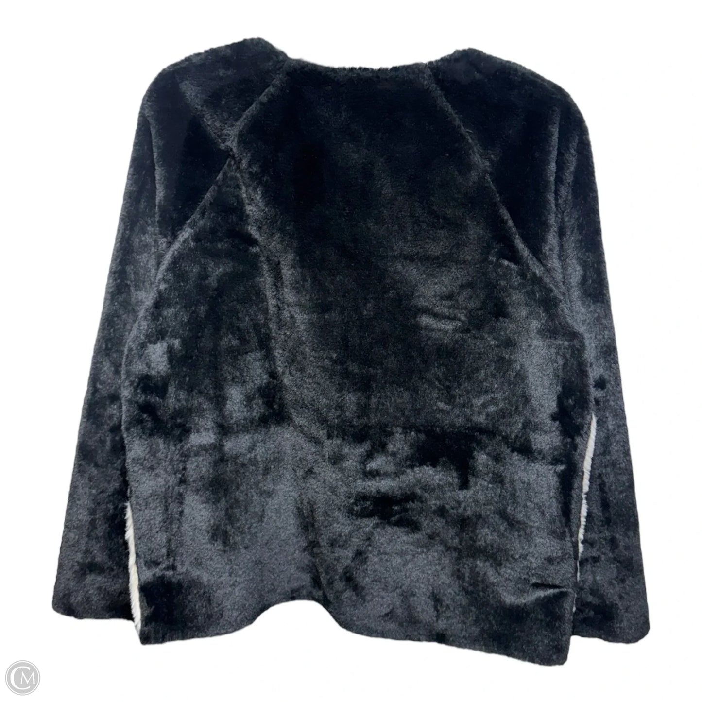 Colorblock Faux Fur Jacket By Velvet By Graham And Spencer. Large In Black & Cream, Size: S