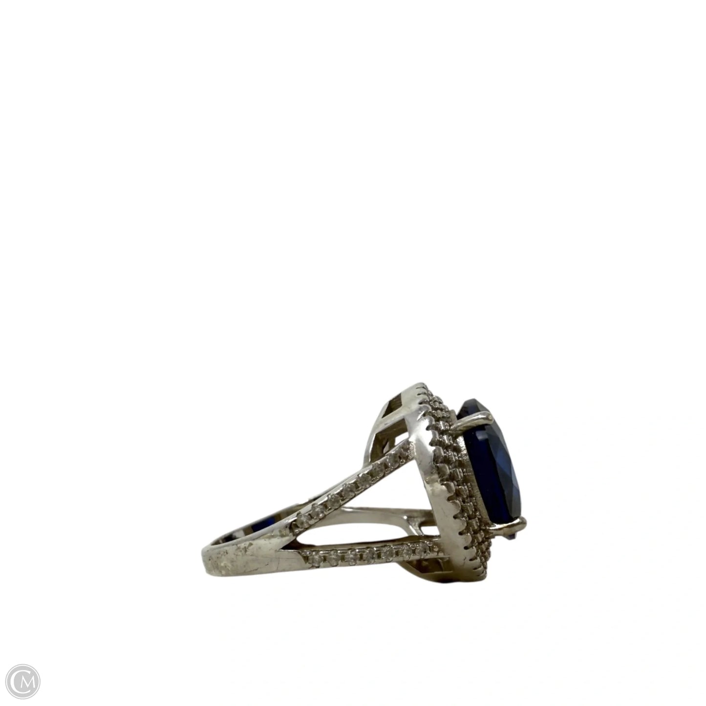 7.56 Cttw Blue Simulated Sapphire Ring In 925 Sterling Silver By Gem Stone King, Size: 7.5