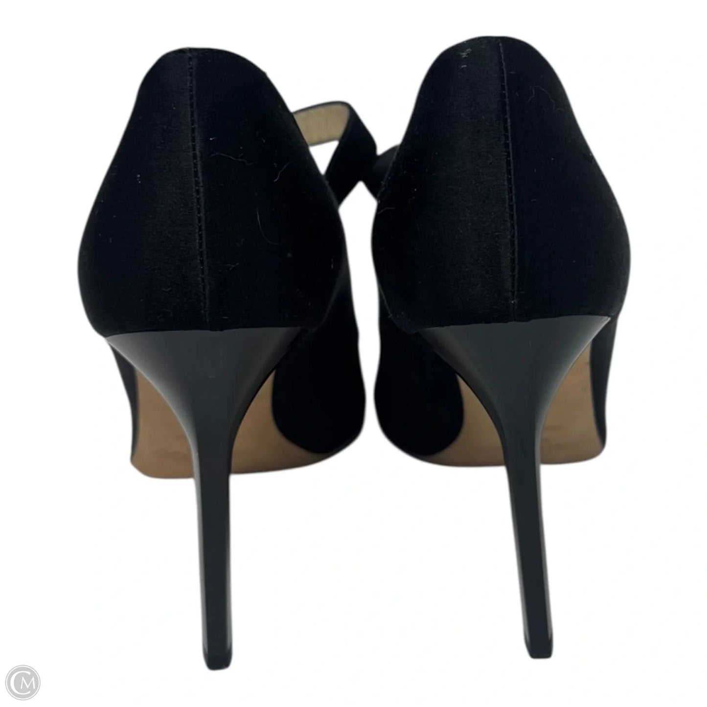 Embellished Buckle Peep Tor Heels Shoes Luxury Designer By Jimmy Choo In Black, Size: 11 (IT 41)