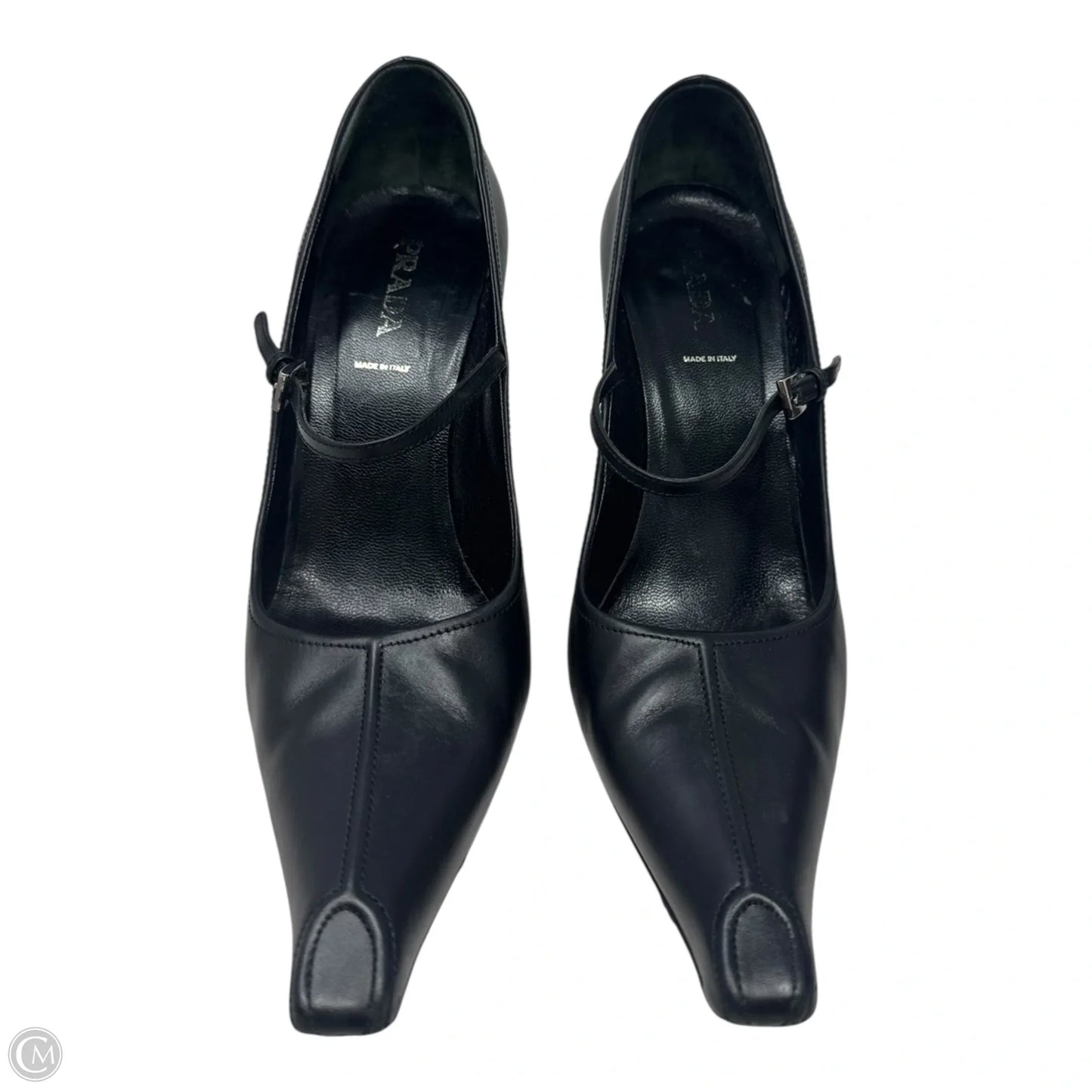 Heels Shoes Luxury Designer By Prada In Black, Size: 10 (IT 40)