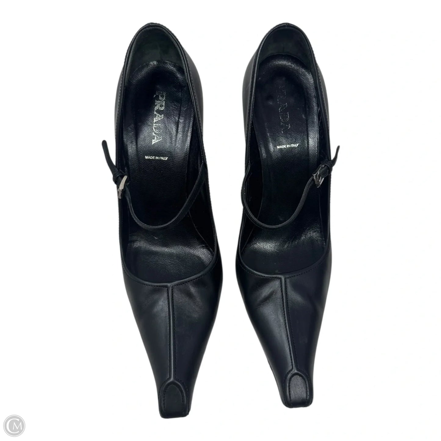 Heels Shoes Luxury Designer By Prada In Black, Size: 10 (IT 40)