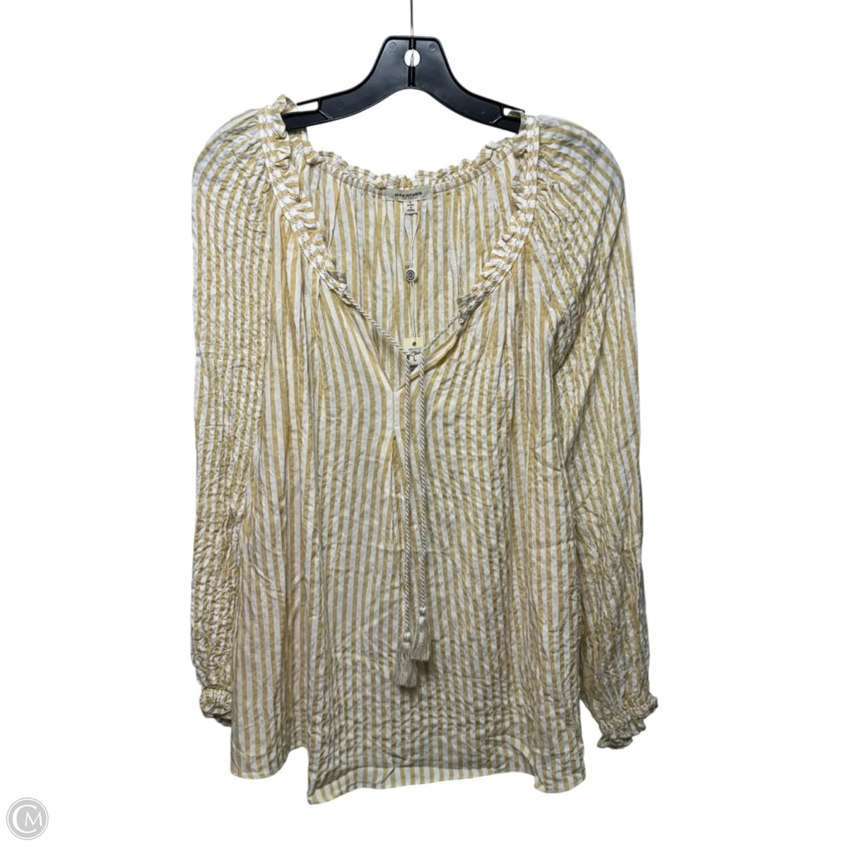 Top Long Sleeve By Max Studio In Striped Pattern, Size: L