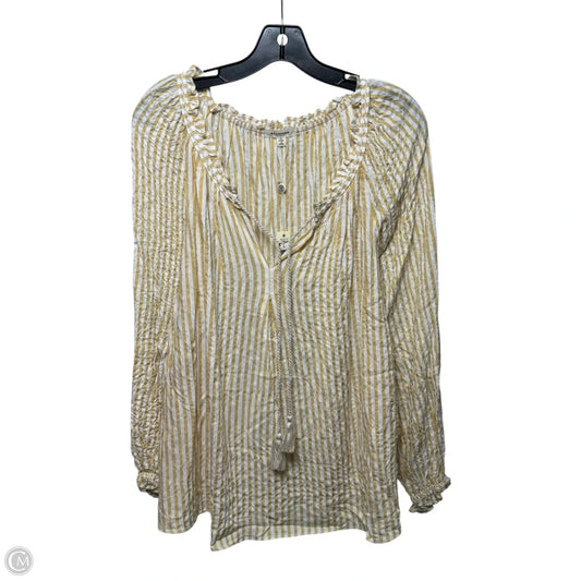 Top Long Sleeve By Max Studio In Striped Pattern, Size: L