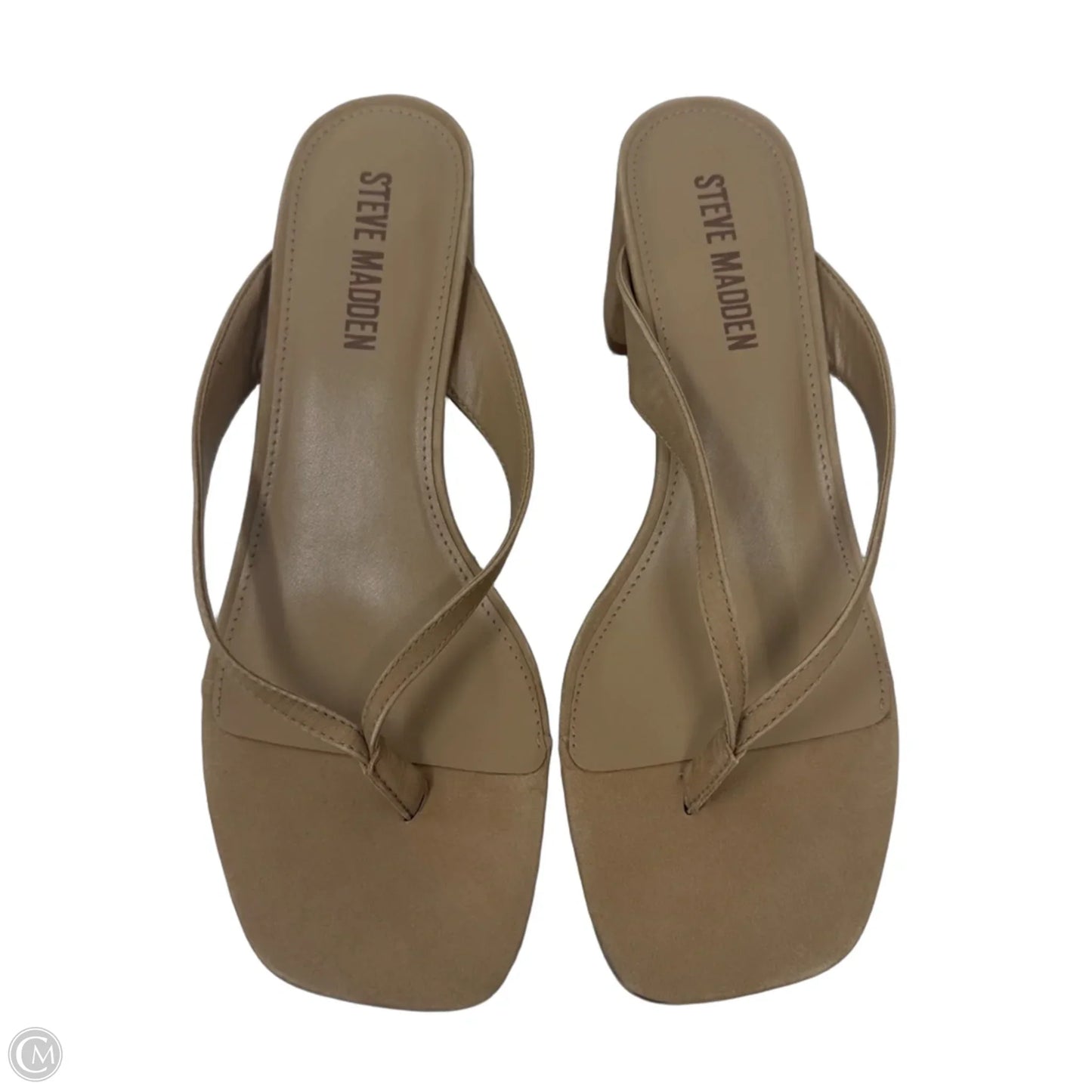 Block Heel Thong Sandals Heels By Steve Madden In Tan, Size: 9