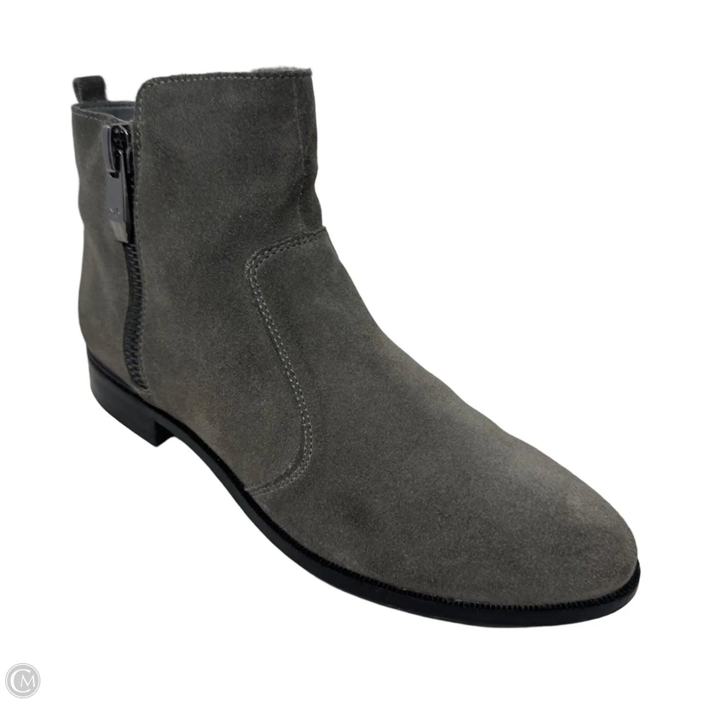 Rail Suede Boots Ankle Heels By Marc Fisher In Grey, Size: 7.5
