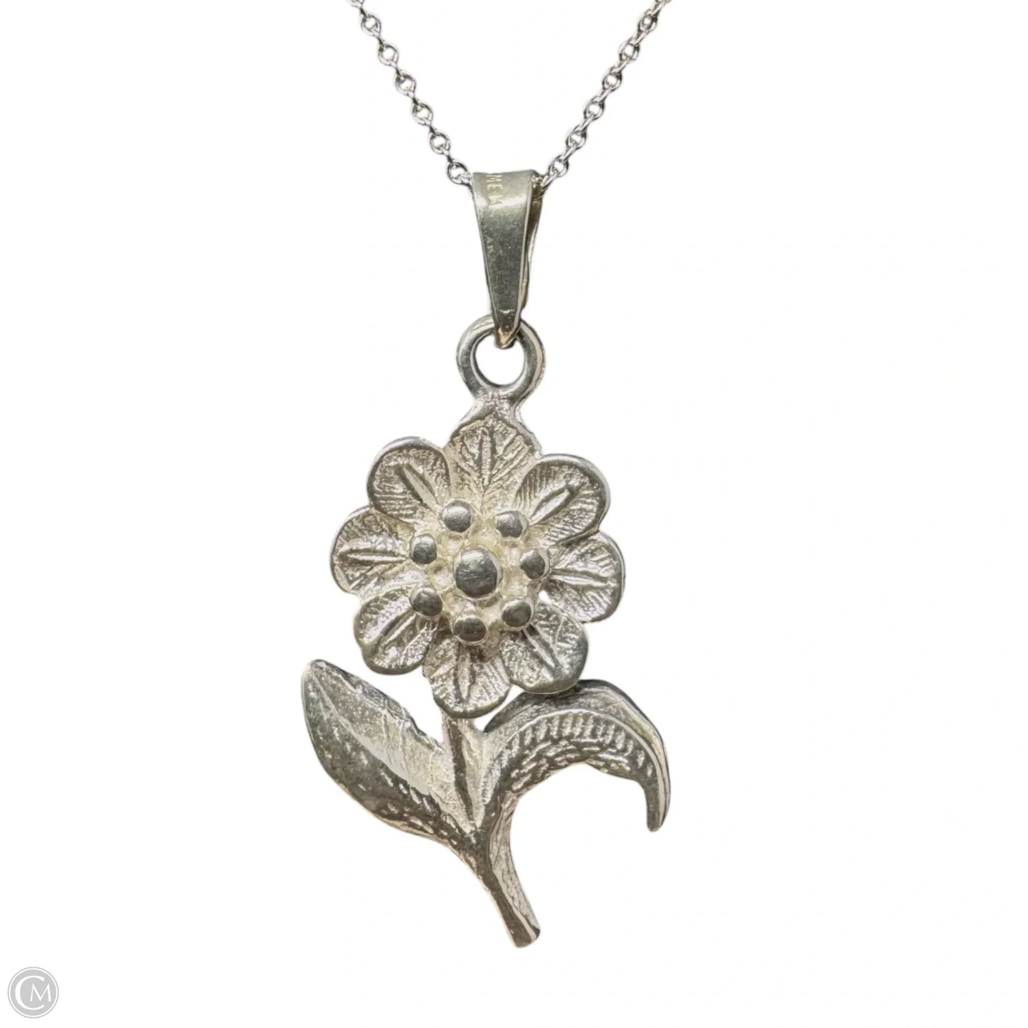 Flower Pendant Sterling Silver Necklace