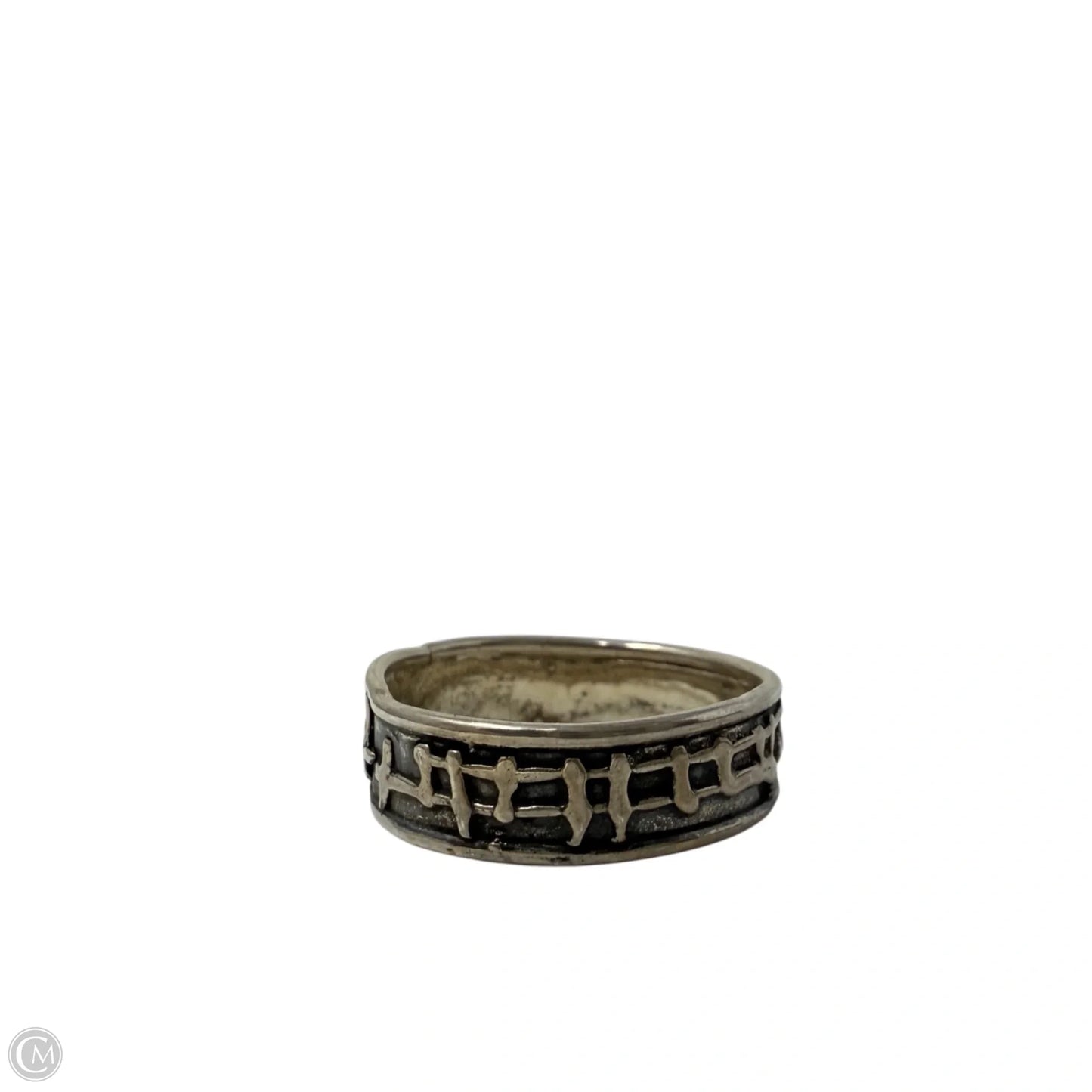 Oxidized Silver Tone Band Ring, Size: 6.5