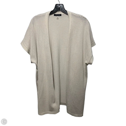 Sweater Cardigan By Cable And Gauge In Beige, Size: 2x