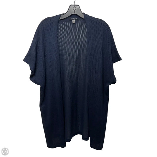 Sweater Cardigan By Cable And Gauge In Navy, Size: 2x