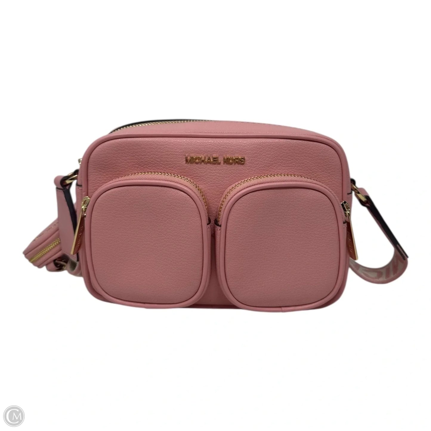 Jet Set Pebbled Leather Pocket Crossbody Bag with Coin Purse & AirPods Case In Pink Designer By Michael Kors, Size: Medium