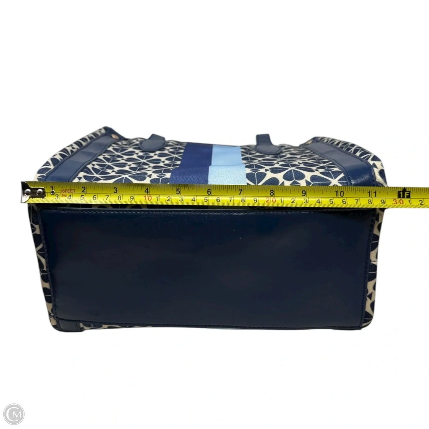 Spade Flower Jacquard Stripe Market Tote Designer By Kate Spade, Size: Medium