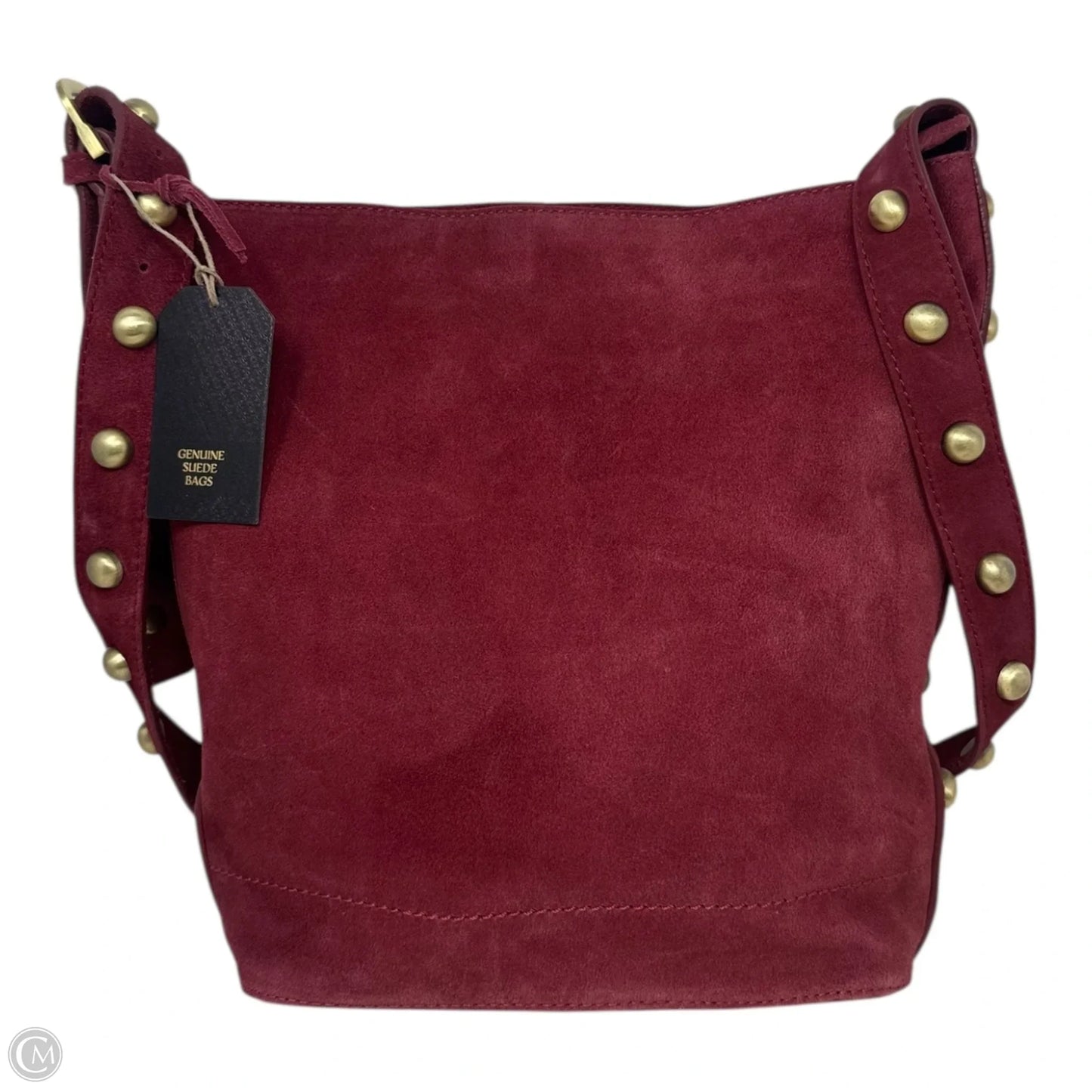 Suede Studded Handbag Leather Unbranded, Size: Medium