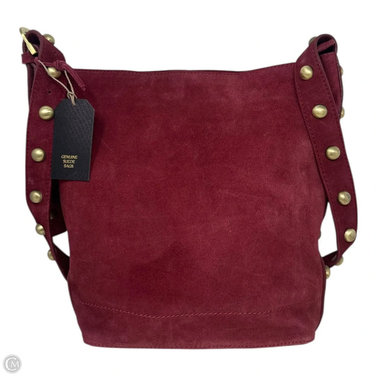 Suede Studded Handbag Leather Unbranded, Size: Medium