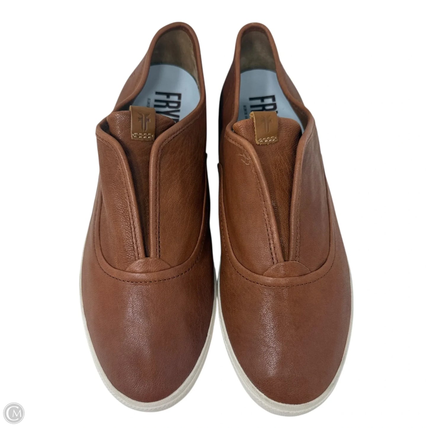 Maya Slip-On Leather Sneakers Designer By Frye In Brown, Size: 11