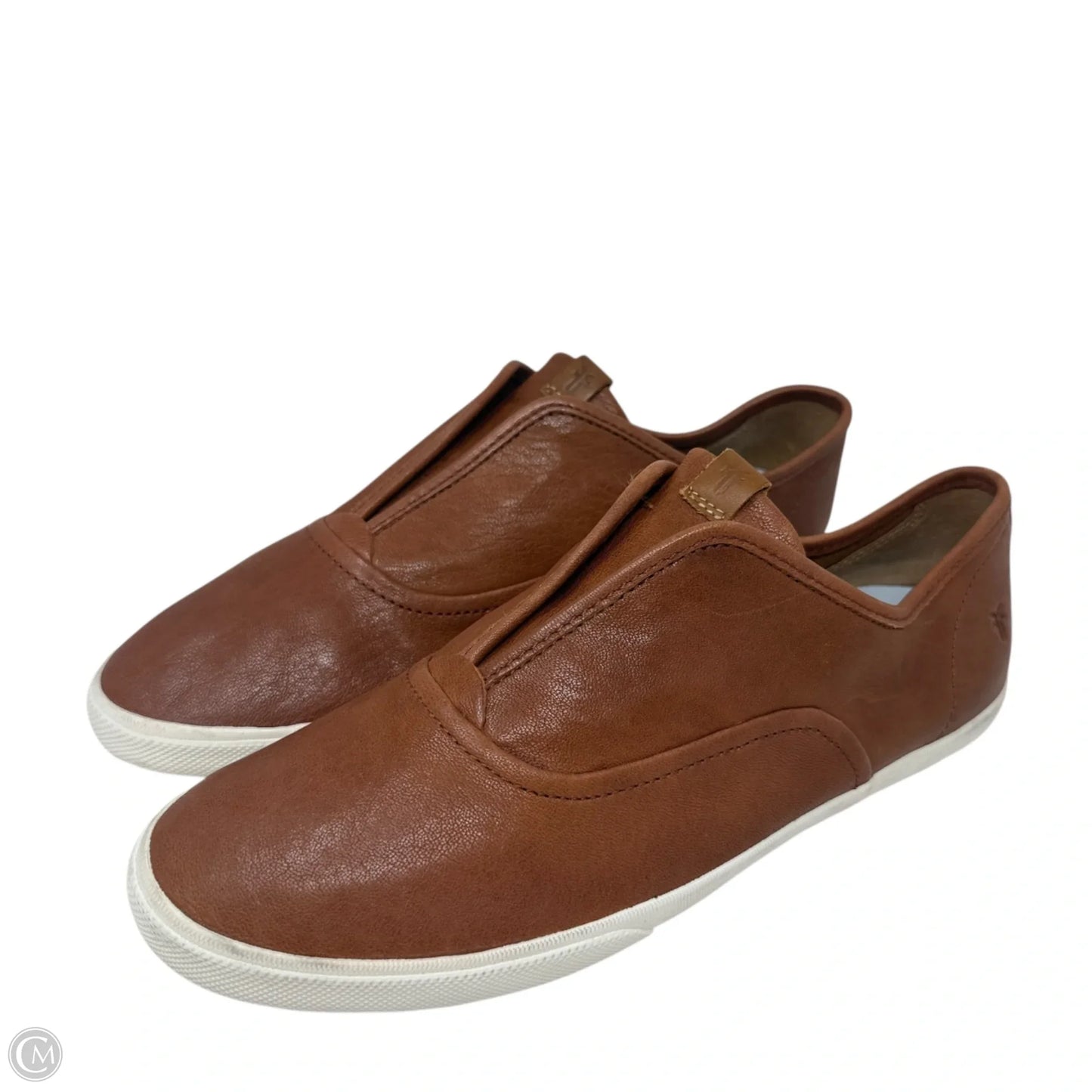 Maya Slip-On Leather Sneakers Designer By Frye In Brown, Size: 11