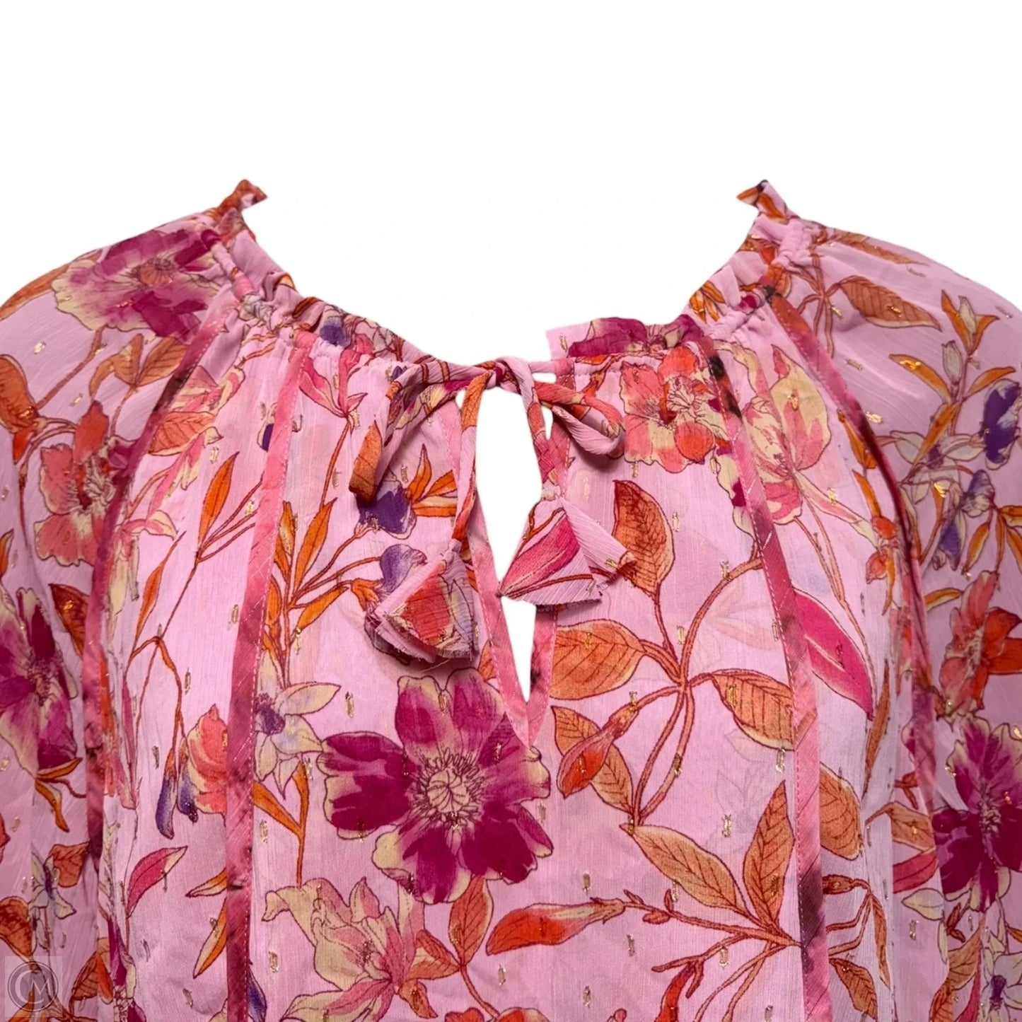 Blouse Long Sleeve Designer By Misa In Floral Print, Size: M
