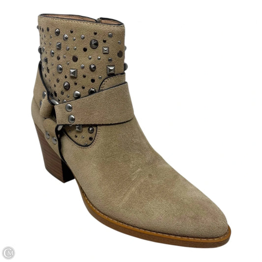 Pia Studded Boots Designer By Coach In Taupe, Size: 8.5
