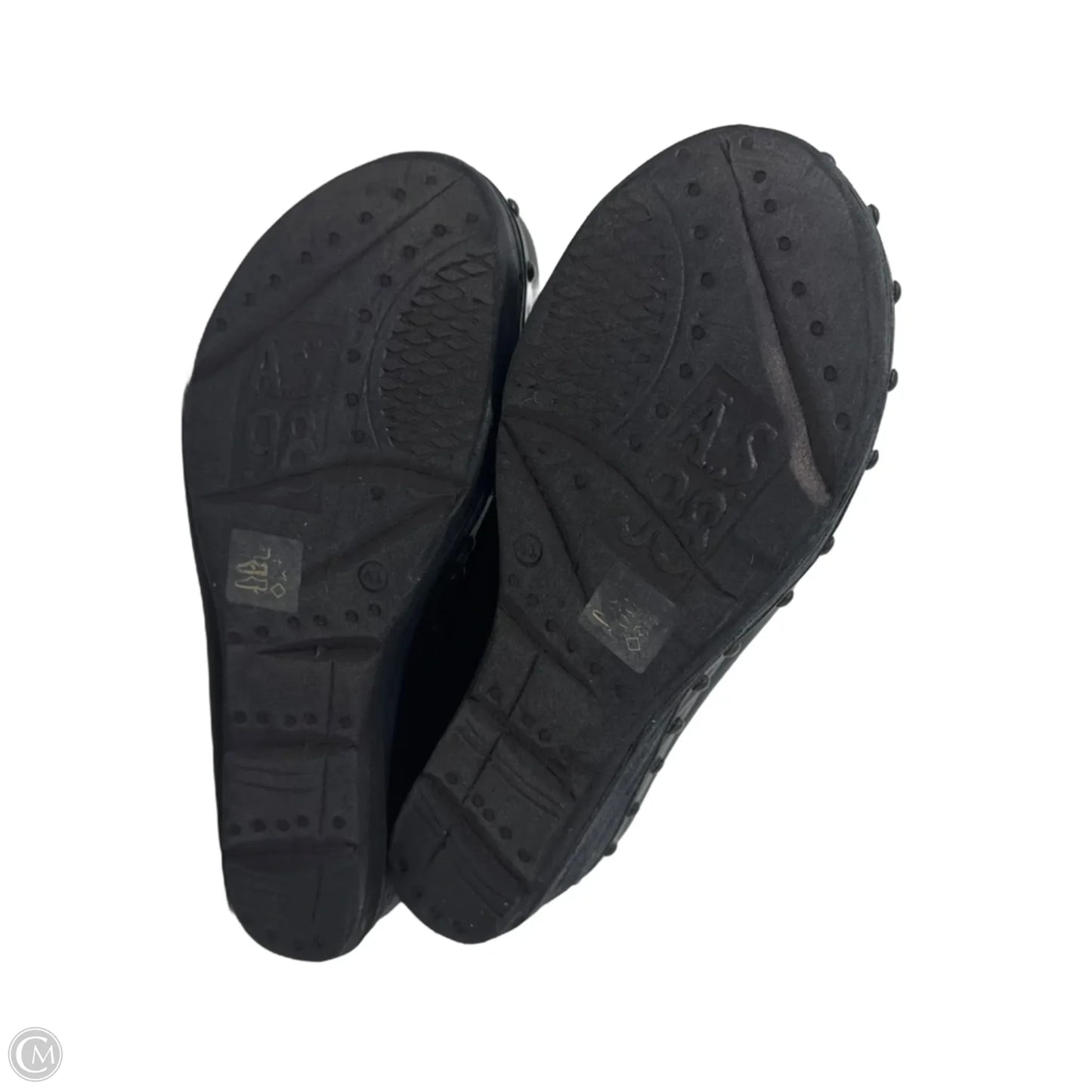 Slingback Clog Shoes Heels Block By A.S. 98 In Black, Size: 10.5