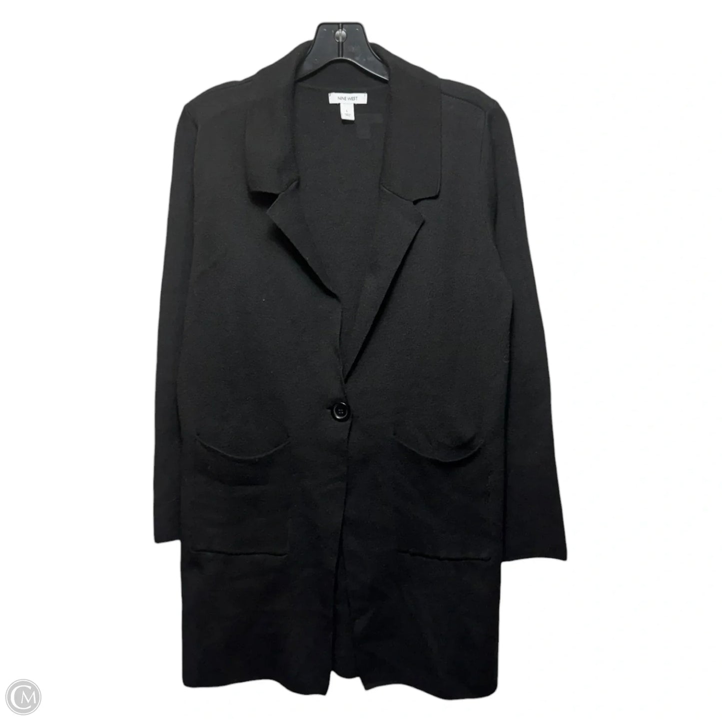 Sweater Cardigan By Nine West In Black, Size: L