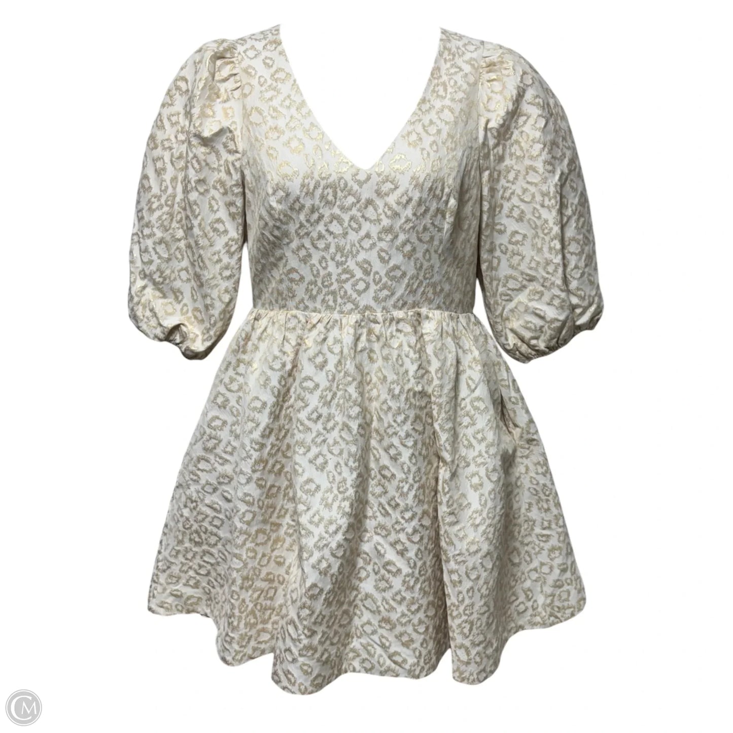 Calyssa Dress Designer By Lilly Pulitzer In Gold Dazzle Leopard Jacquard, Size: 10