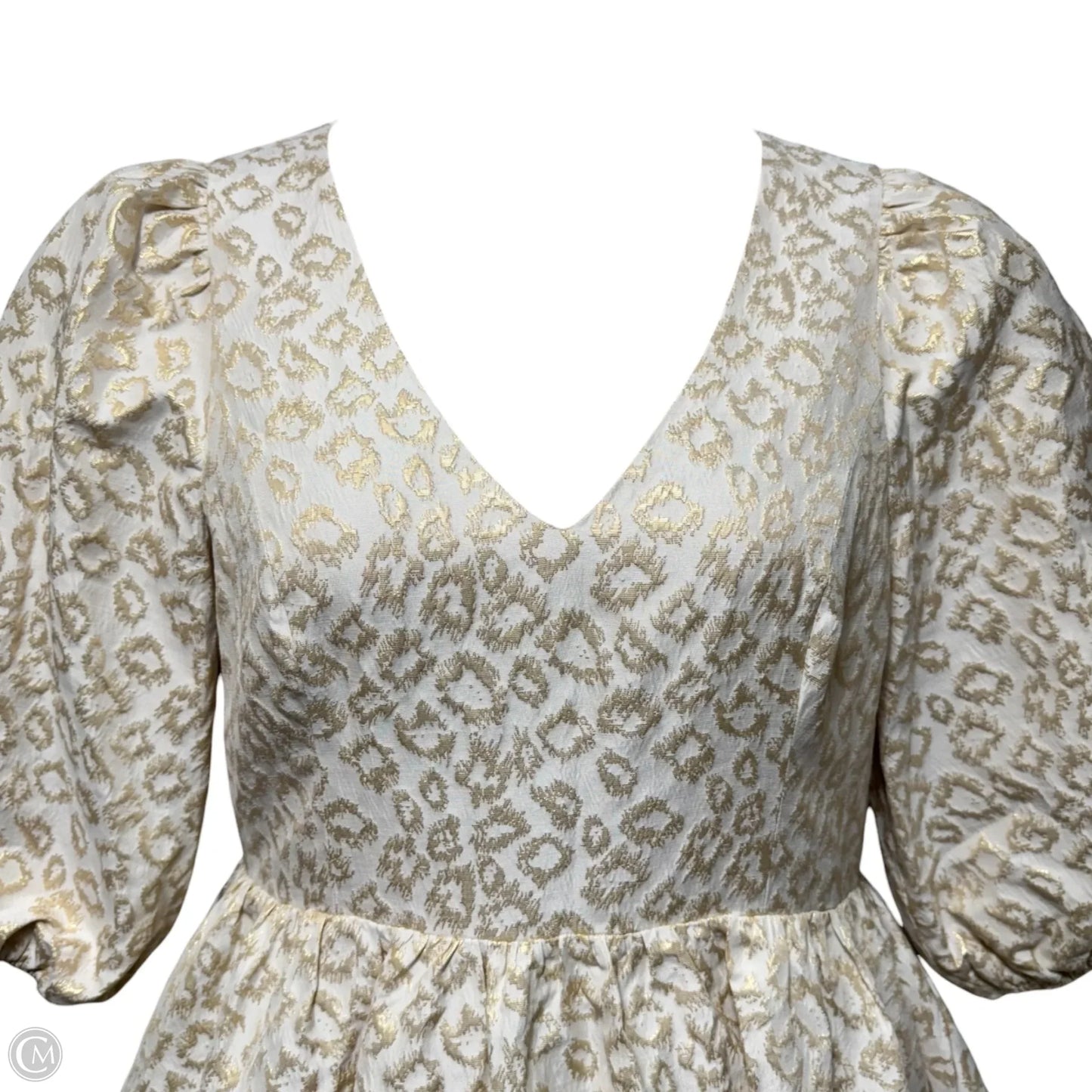 Calyssa Dress Designer By Lilly Pulitzer In Gold Dazzle Leopard Jacquard, Size: 10