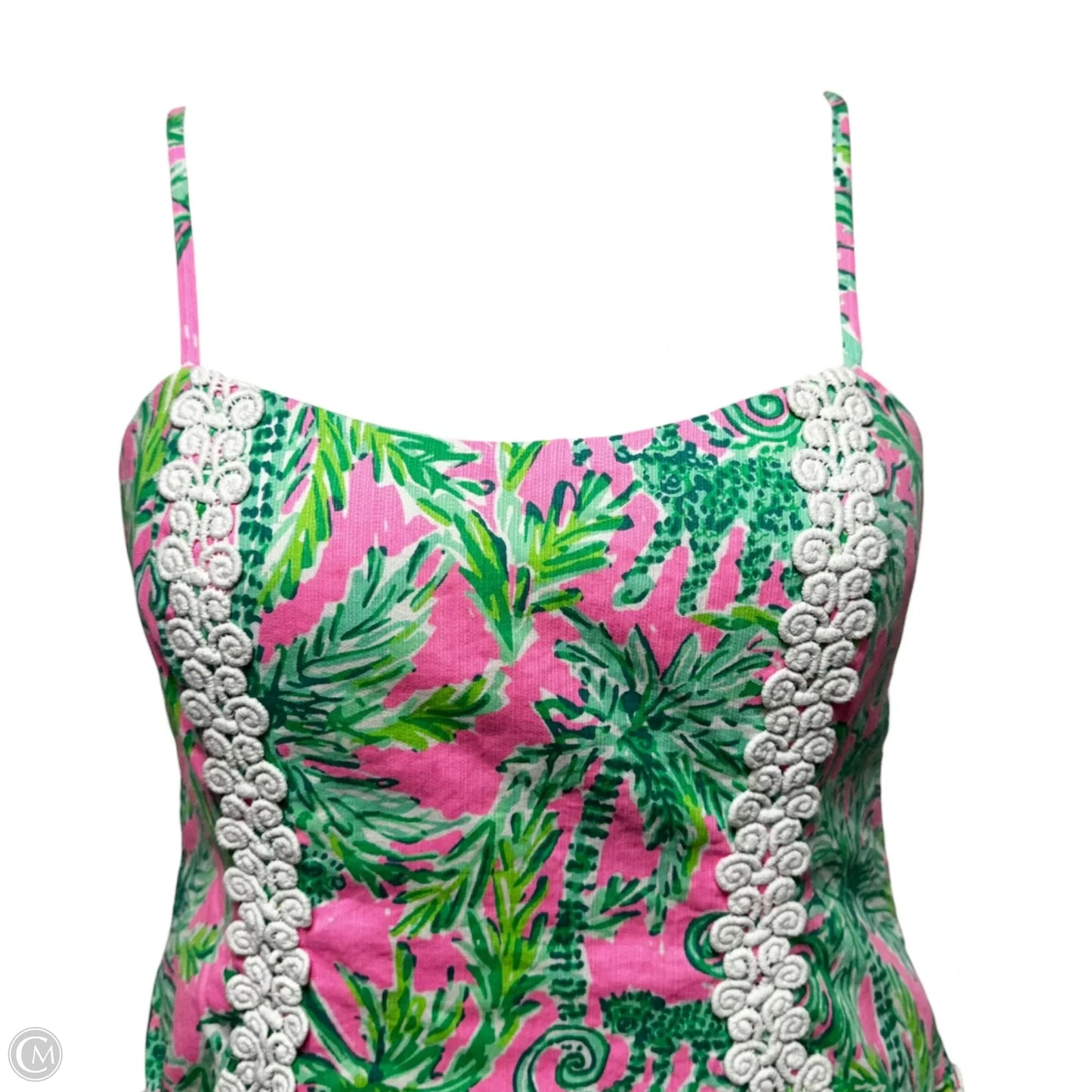 Shelli Pocket Dress Designer By Lilly Pulitzer In Green & Pink, Size: 12