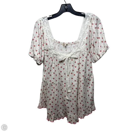 Top Short Sleeve By Easel In Floral Print, Size: M