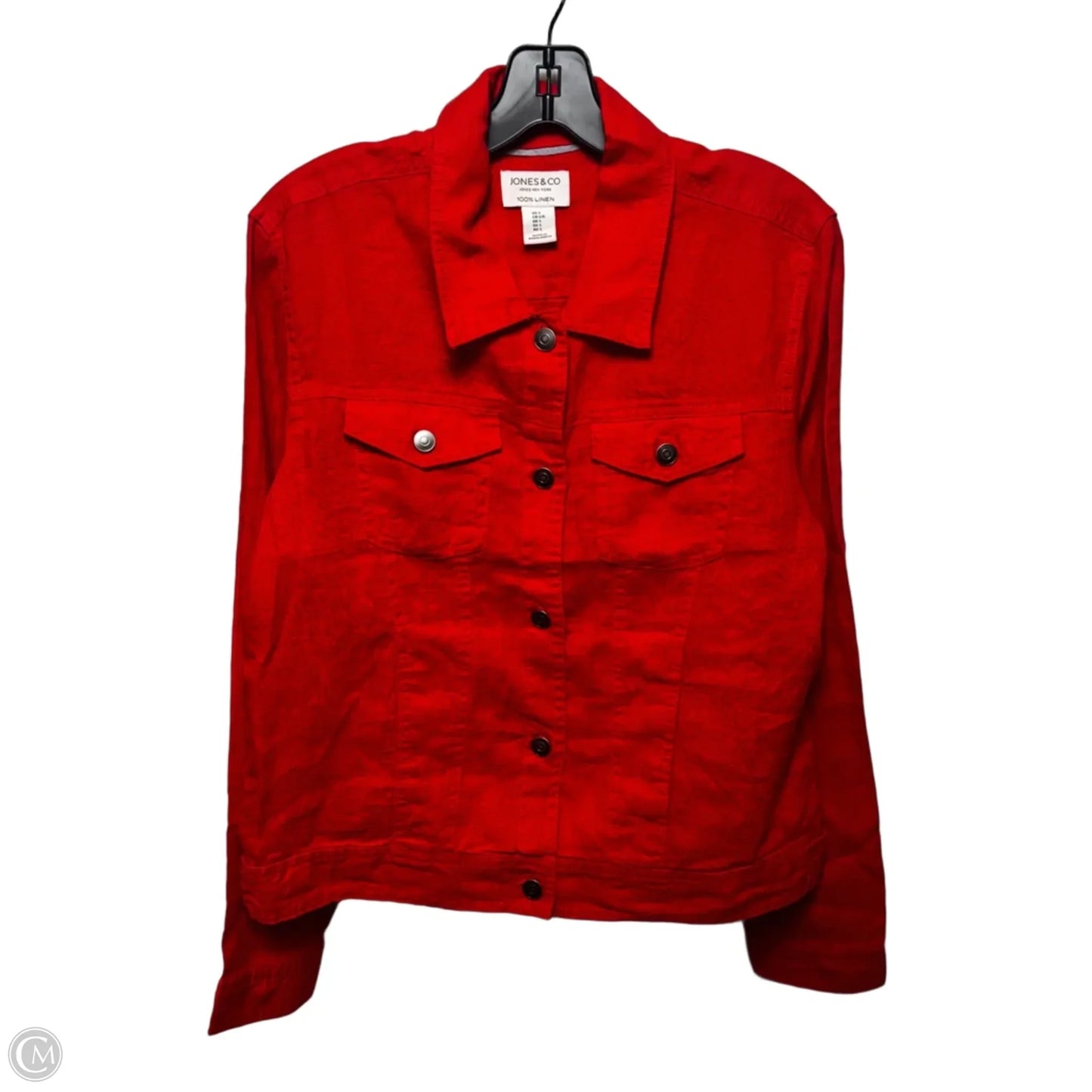 Linen Jacket Other By Jones And Co In Orange, Size: L