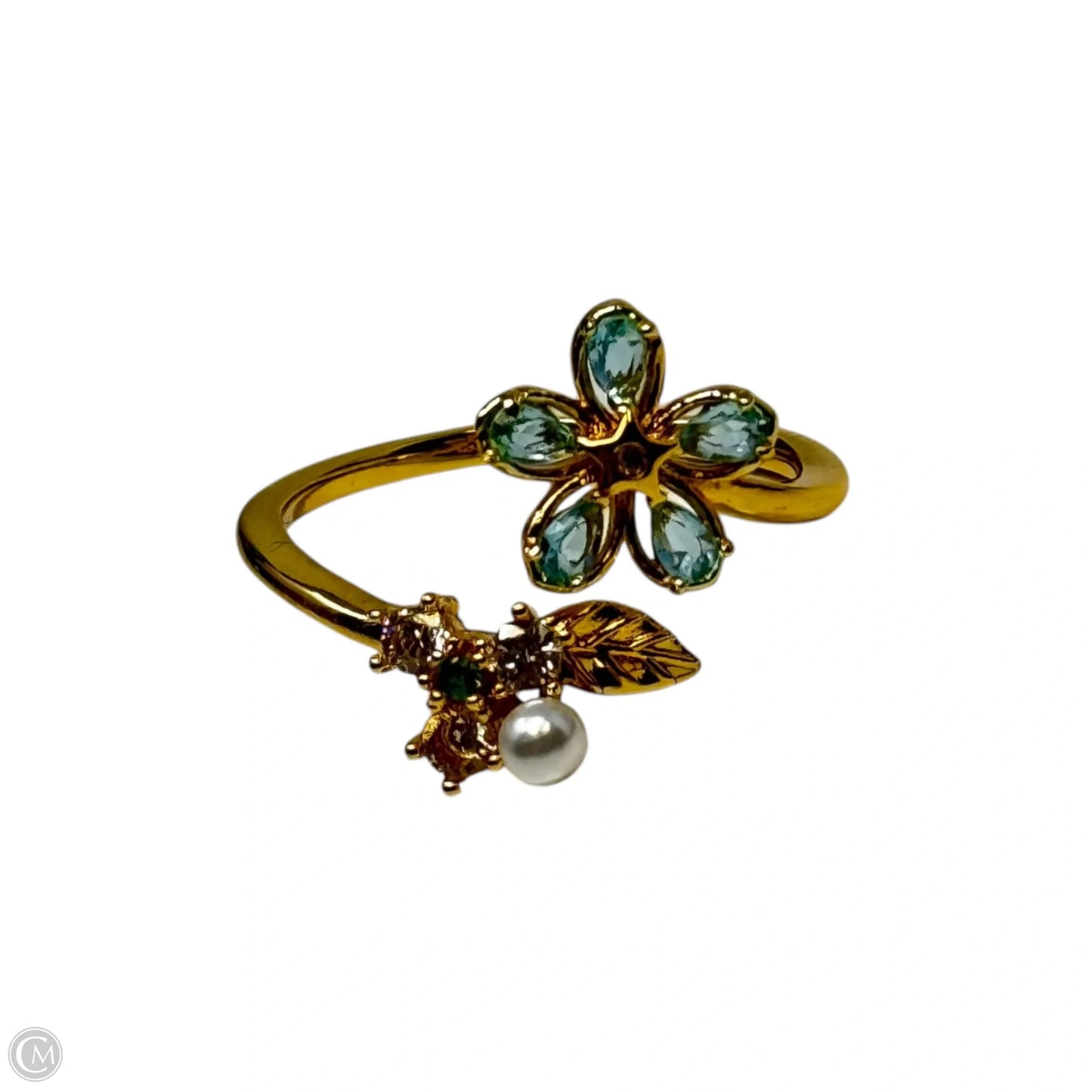 Floral Bypass Adjustable Statement Ring