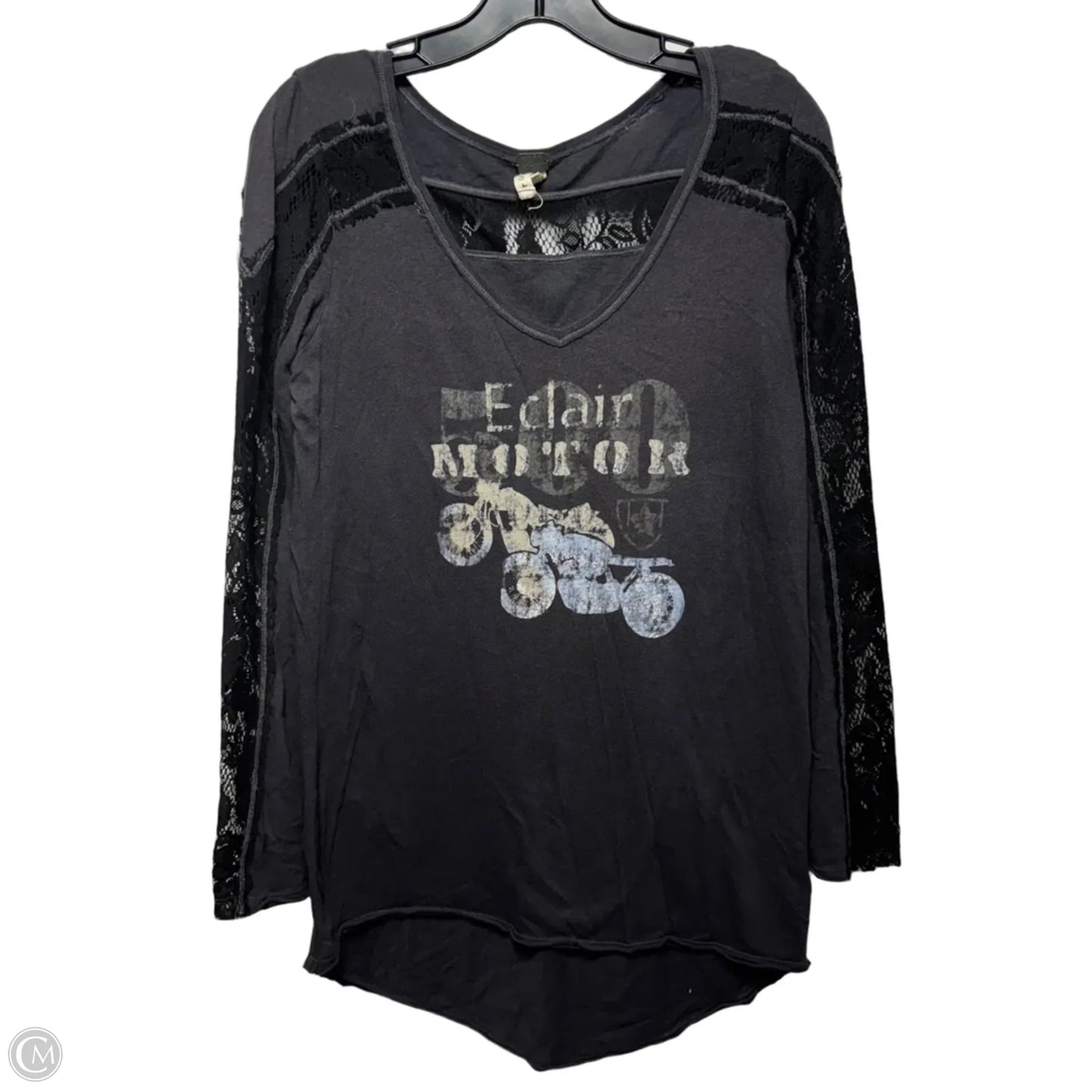 Eclair Motors Lace Trim Top Long Sleeve By We The Free In Black, Size: S