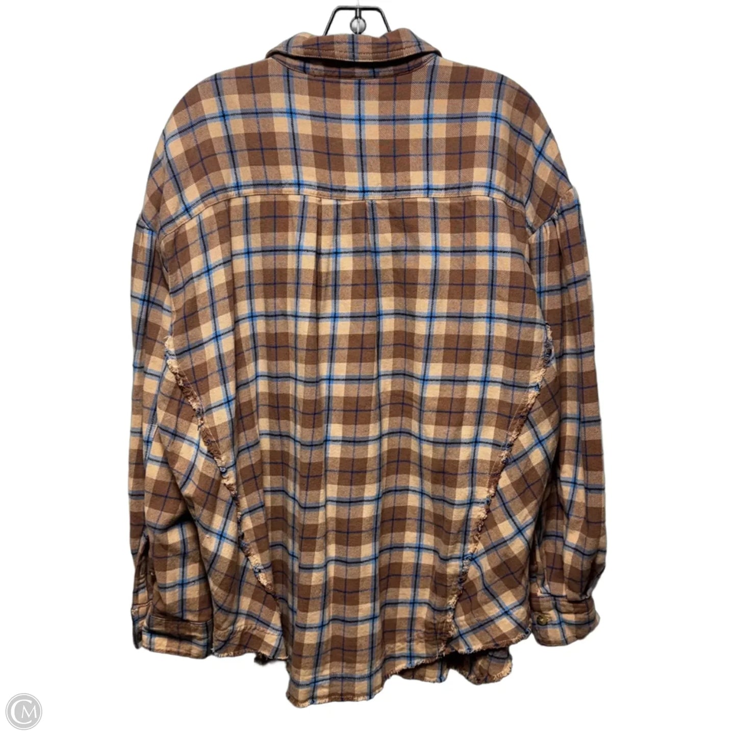 Top Long Sleeve By We The Free In Checkered Pattern, Size: Xs