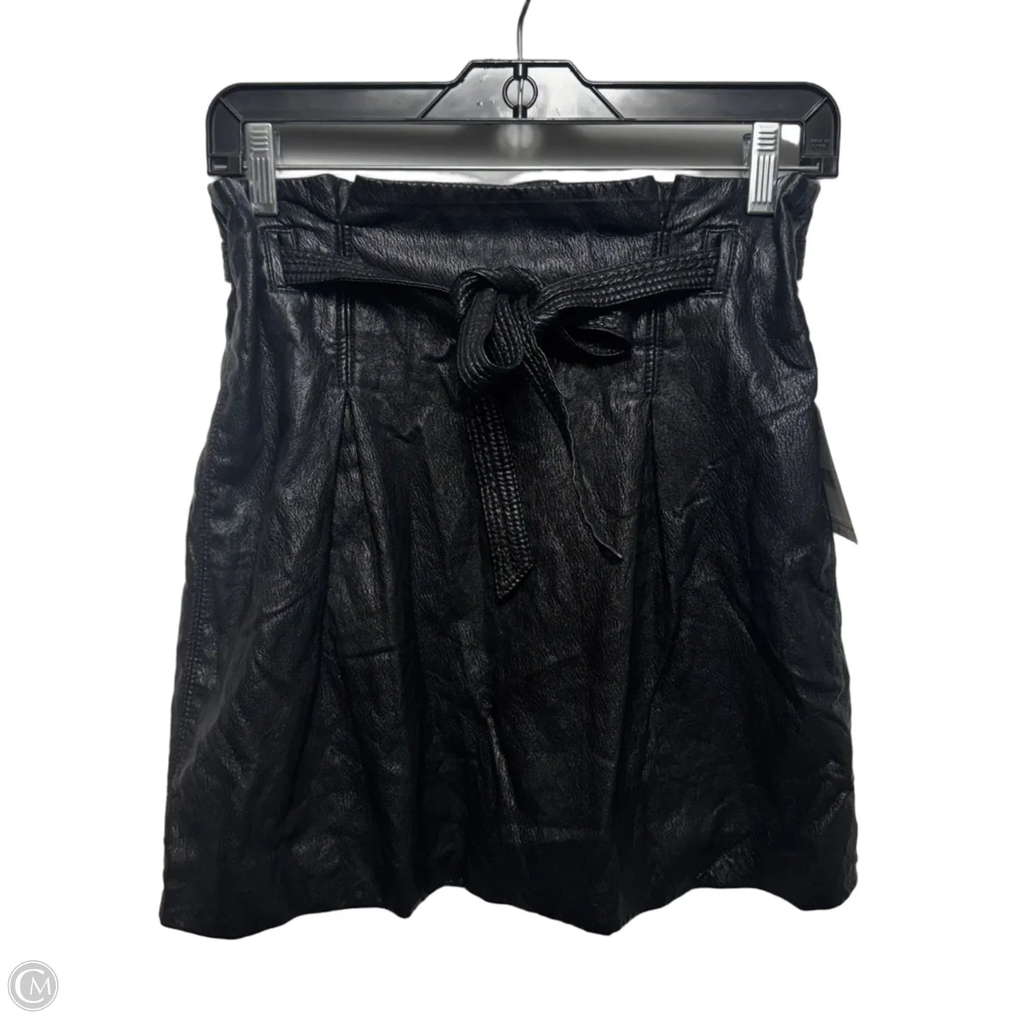 Belted Faux Leather Skirt Mini & Short By Free People In Black, Size: 6