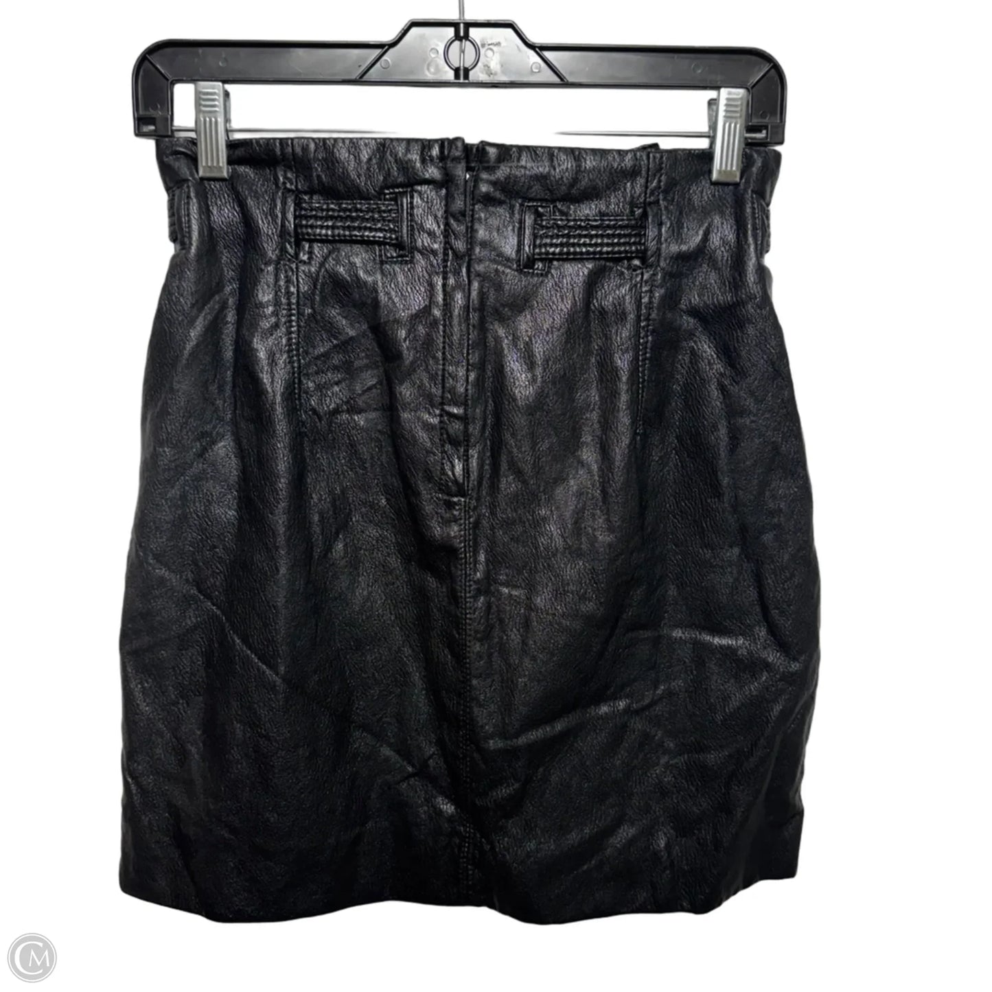 Belted Faux Leather Skirt Mini & Short By Free People In Black, Size: 6