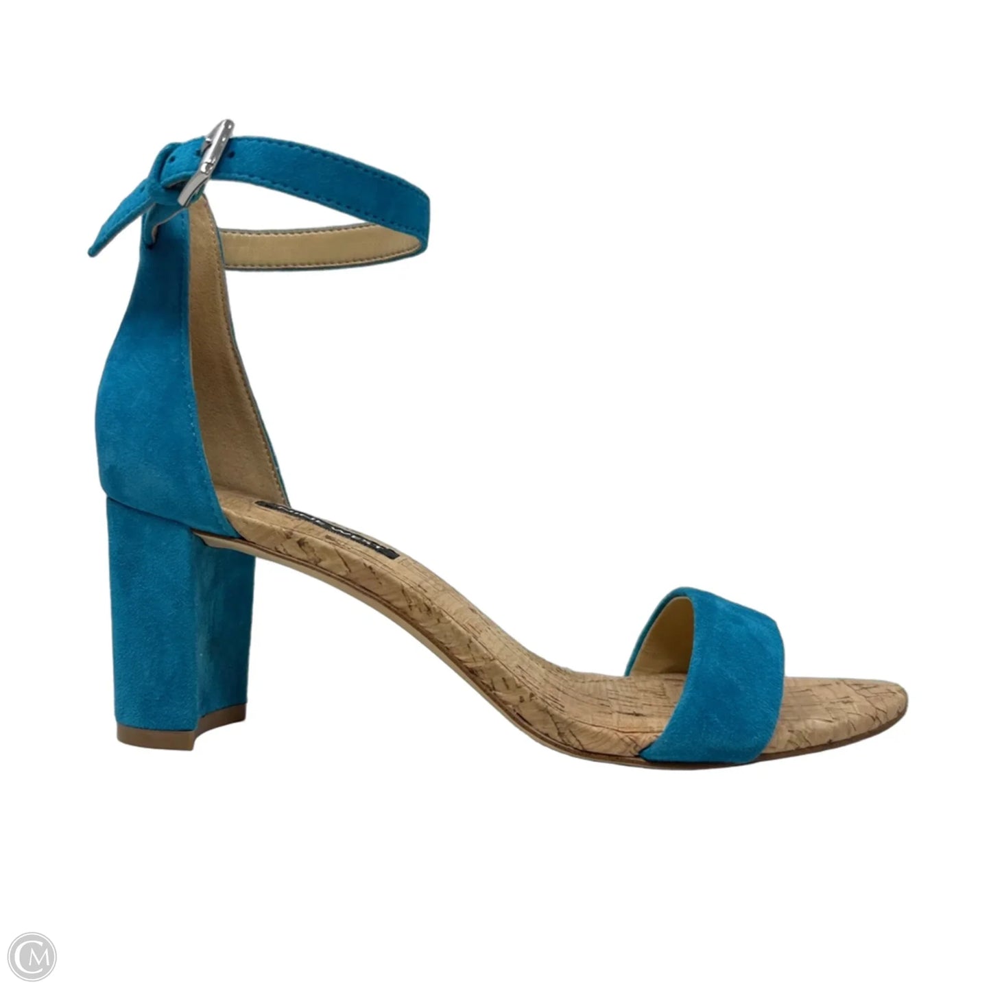 Suede Block Heel Sandals By Nine West In Aqua, Size: 7.5