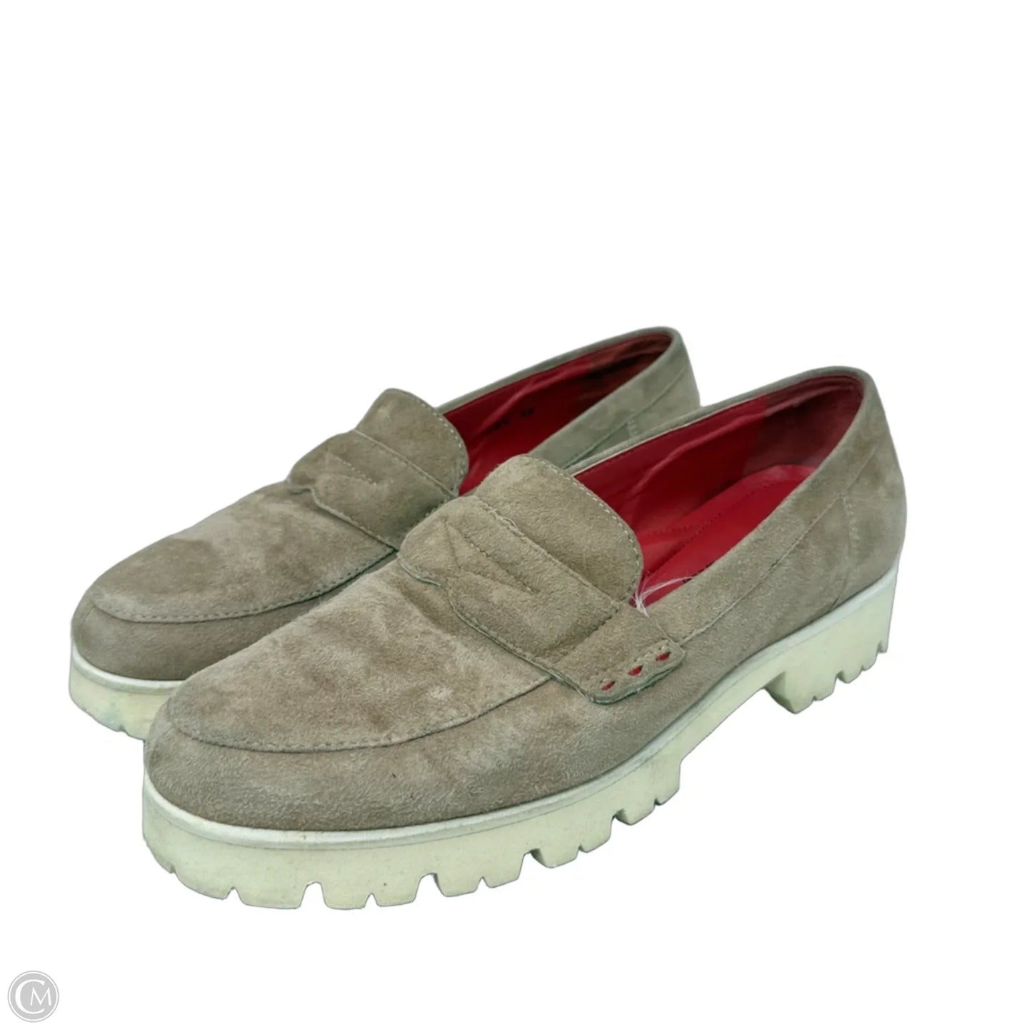 Suede Loafers By Pas de Rouge In Tan, Size: 8