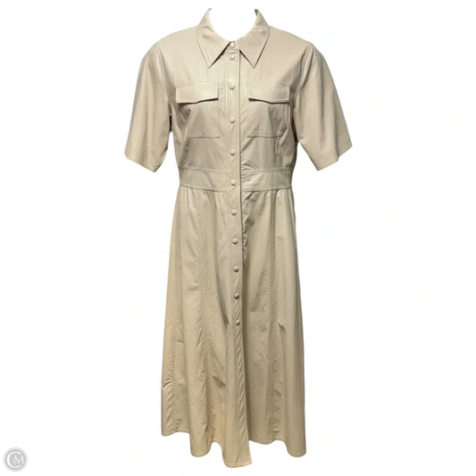 Nahara Faux Leather Shirt-Dress Casual Maxi By Stand Studio In Cream, Size: 12