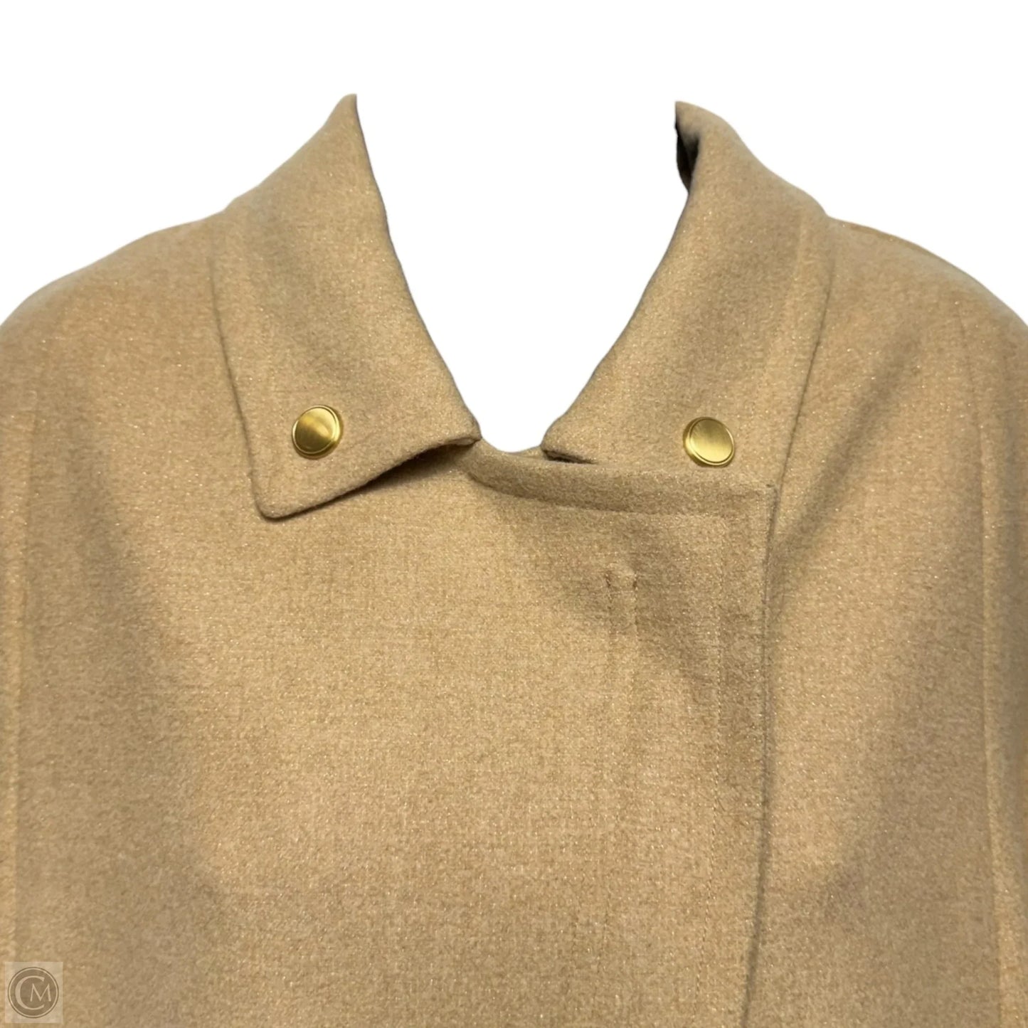 Metallic Wool Cape Coat By Etcetra In Tan, Size: 4
